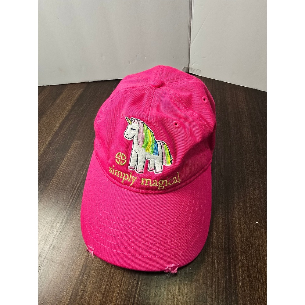 Simply Southern Pink Unicorn Simply Magical Distressed Baseball Cap Hat